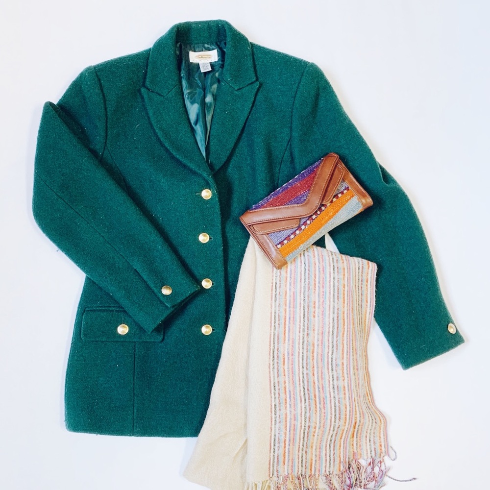 EUC Vintage Emerald Green Wool Coat